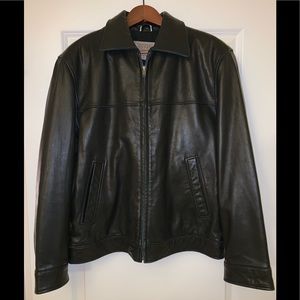Guess brown genuine leather jacket Mens